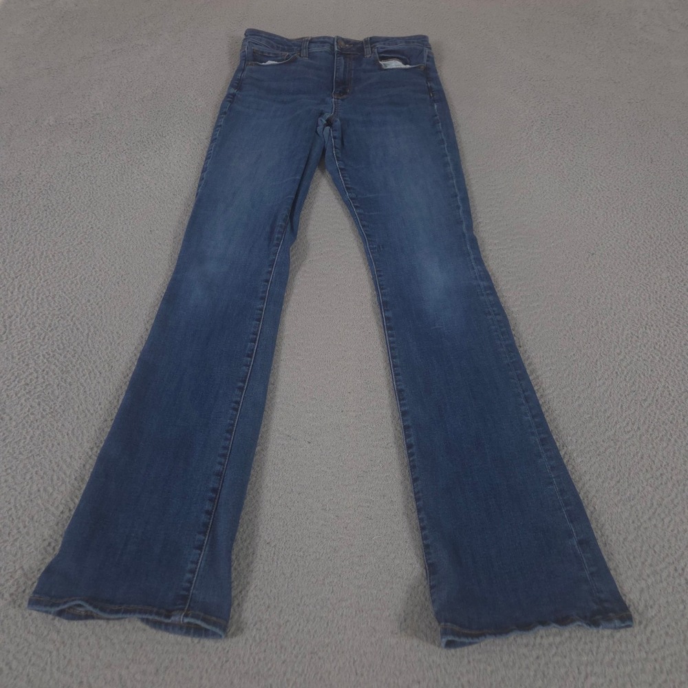 American Eagle Jeans Womens 10 X-Long Blue Hi-Rise Skinny Kick Stretch Denim